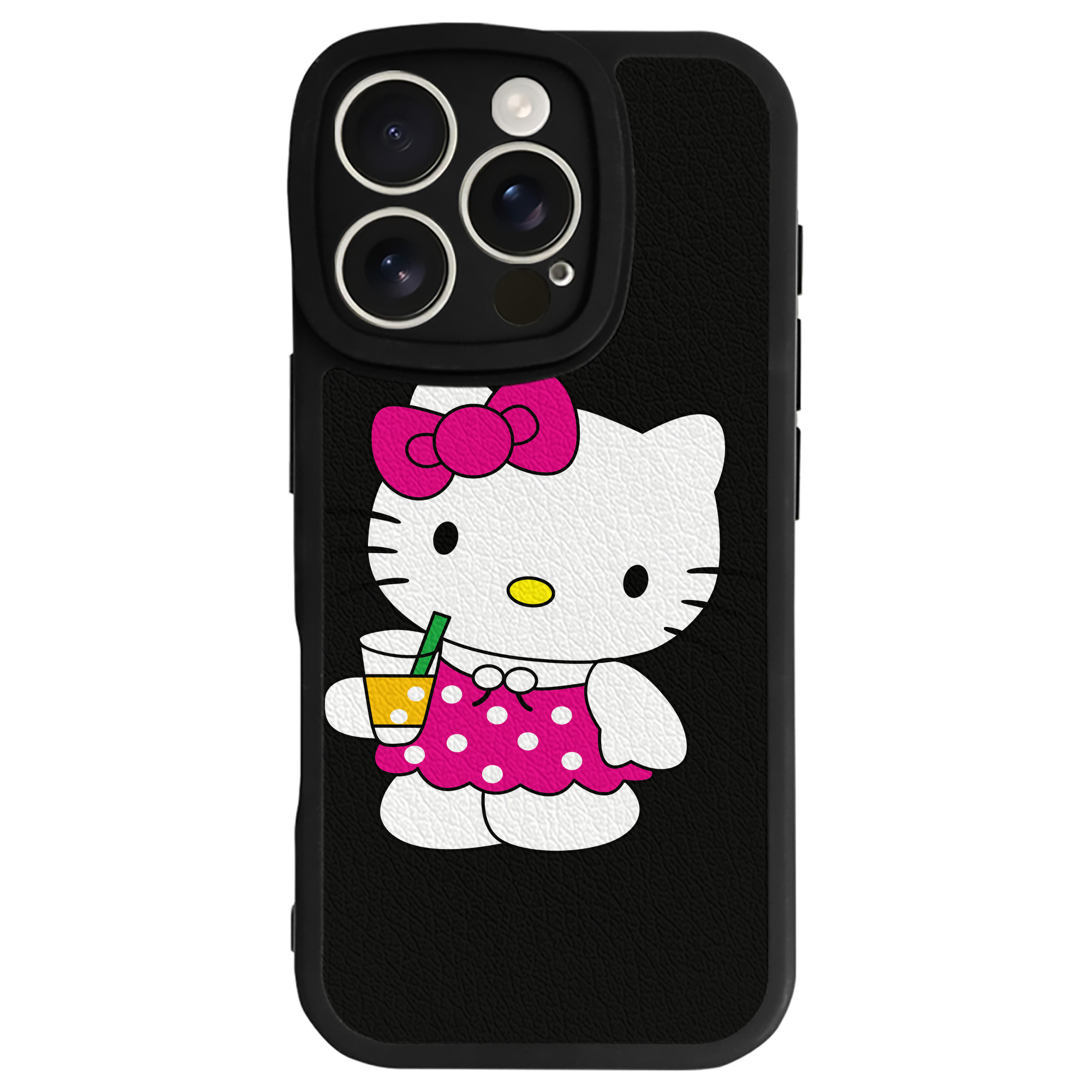 （画像用） Hello Kitty ハローキティ 【iPhone 16シリーズ対応】シリコンスマホケース（レザー調） 材質：シリコン